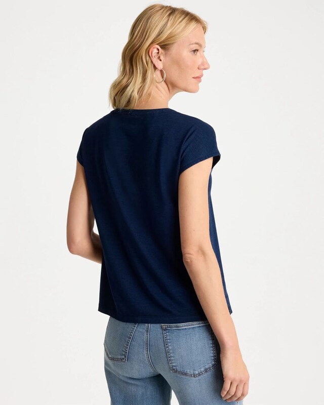Refined Denim Button Tee - image 3